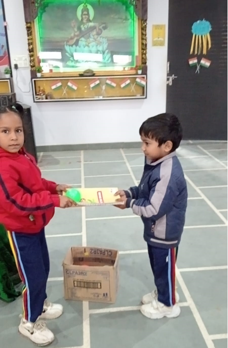 Students playing basketball