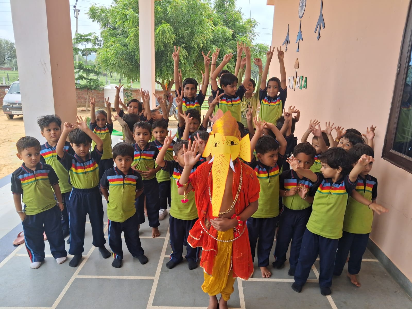 Students doing science experiment