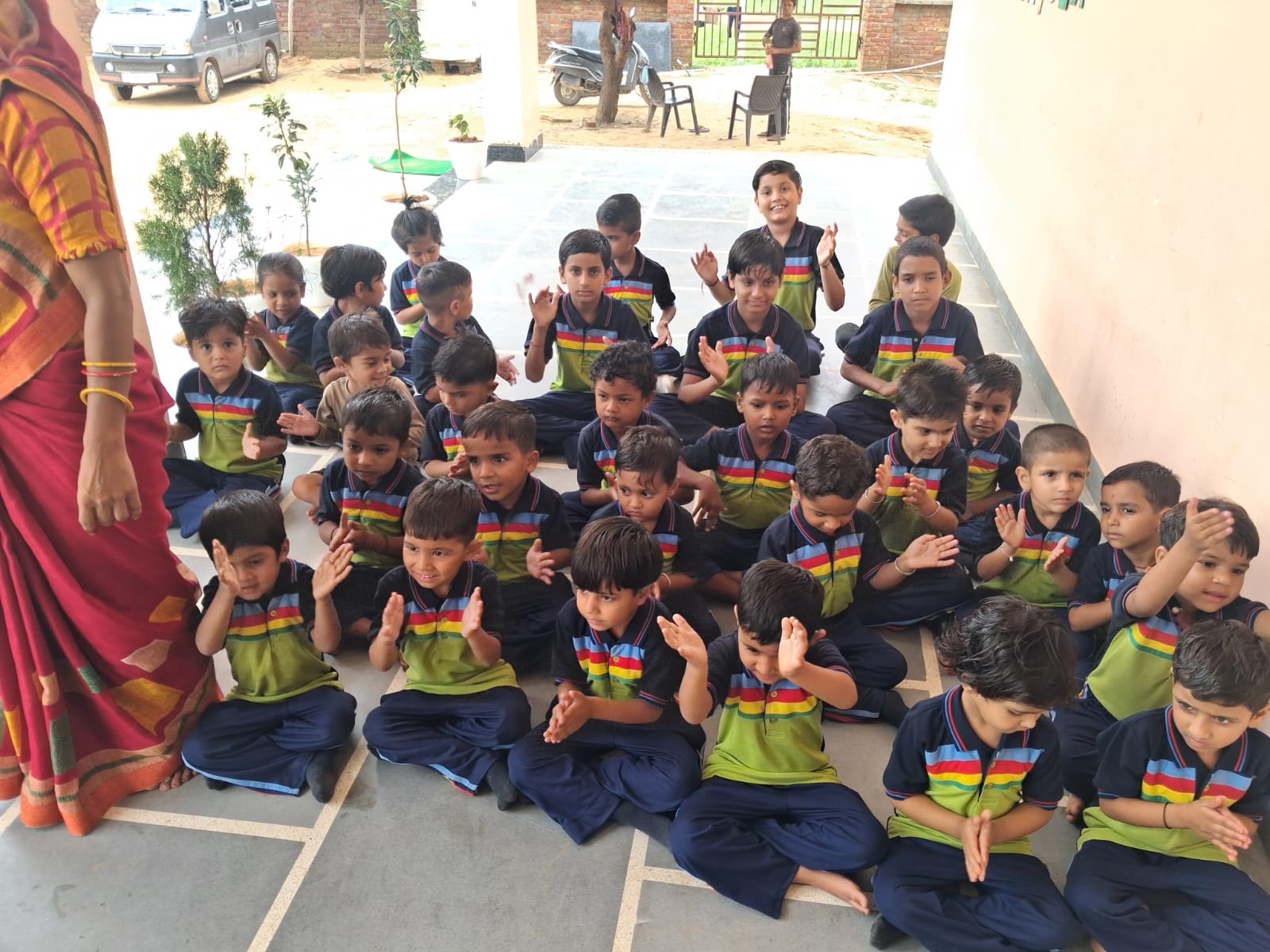 Students doing science experiment