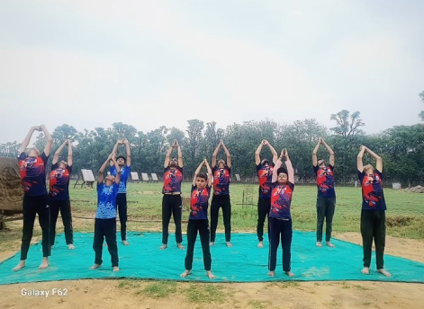 Excited students participating in Sports Day activities